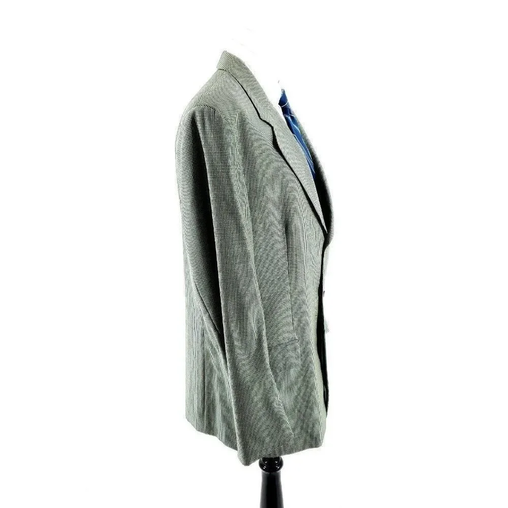 Hugo Boss Tatlagia‎ Wool 3 Button Blazer 42L Blue Cream Teal Plaid